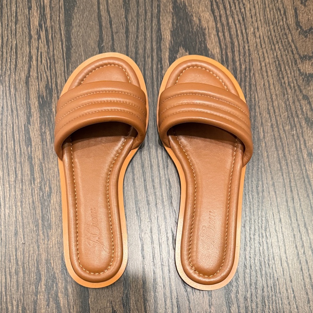 J Crew Leather Slides